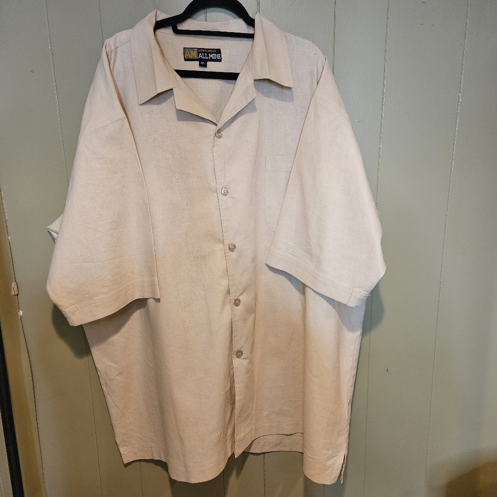 All Mine Sportswear Shirt, Mens, 3XL, Beige, Button-Up Shirt, Summer, Travel